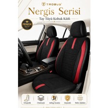 Trobus Renault Master 2011 ve Sonrası Uyumlu Nergis Serisi Tay Tüyü Kırmızı Oto Koltuk Kılıfı