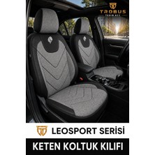 Trobus Nissan Almera 2001-2008 Uyumlu Leosport Serisi Keten Gri Siyah Oto Koltuk Kılıfı