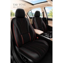 Trobus Volvo S40 2012-2016 Uyumlu Palmiye Serisi Tay Tüyü Siyah Kırmızı Oto Koltuk Kılıfı