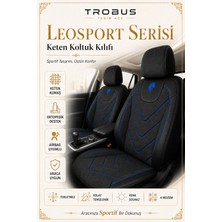 Trobus Vw Golf 7 Kasa 2013-2020 Uyumlu Leosport Serisi Keten Siyah Mavi Oto Koltuk Kılıfı