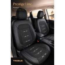 Trobus Vw Passat B8 2015+ Uyumlu Prestige Line Keten Serisi Siyah Beyaz Oto Koltuk Kılıfı