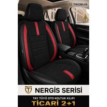 Trobus Seat Altea 2005-2012 Uyumlu Nergis Serisi Tay Tüyü Kırmızı Oto Koltuk Kılıfı
