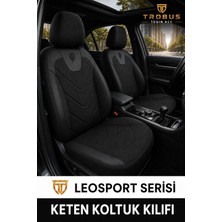 Trobus Fiat Tipo 1990-2000 Uyumlu Leosport Serisi Keten Siyah Oto Koltuk Kılıfı