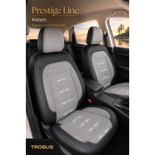 Trobus Mazda 3 2003+ Uyumlu Prestige Line Keten Serisi Gri Siyah Oto Koltuk Kılıfı