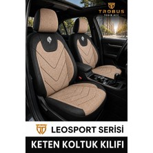 Trobus Alfa Romeo 156 1997-2007 Uyumlu Leosport Serisi Keten Bej Siyah Oto Koltuk Kılıfı