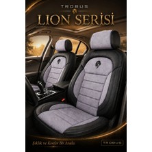 Trobus Renault Megane 1-3 1996-2016 Uyumlu Lion Serisi Tay Tüyü Gri Siyah Oto Koltuk Kılıfı