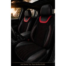 Trobus Suzuki S-Cross 2013+ Uyumlu Asil Serisi Tay Tüyü Siyah Kırmızı Oto Koltuk Kılıfı
