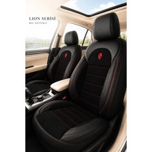 Trobus Isuzu D Max 2002-2012 Uyumlu Lion Serisi Tay Tüyü Siyah Kırmızı Oto Koltuk Kılıfı