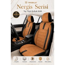 Trobus Mitsubishi L 200 2011-2015 Uyumlu Nergis Serisi Tay Tüyü Taba Siyah Oto Koltuk Kılıfı