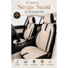 Trobus Suzuki Vitara 2016 ve Sonrası Uyumlu Nergis Serisi Tay Tüyü Bej Siyah Oto Koltuk Kılıfı