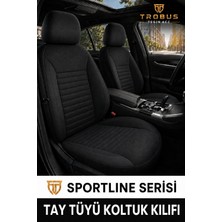 Trobus Toyota Avensis 2003 Sonrası Uyumlu Sportline Serisi Tay Tüyü Siyah Oto Koltuk Kılıfı