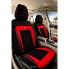 Trobus Geely Emgrand 2010-2012 Uyumlu Veyron Serisi Tay Tüyü Siyah Kırmızı Oto Koltuk Kılıfı