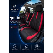 Trobus Fiat Doblo 2010-2024 Uyumlu Sportline Serisi Tay Tüyü Siyah Kırmızı Oto Koltuk Kılıfı