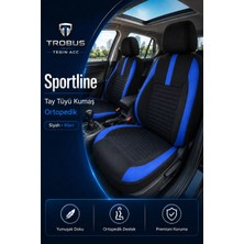 Trobus Togg T10X 2023 ve Sonrası Uyumlu Sportline Serisi Tay Tüyü Siyah Mavi Oto Koltuk Kılıfı