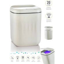 Semel 20 Litre Temassız Sensörlü Otomatik Çöp Kovası Beyaz