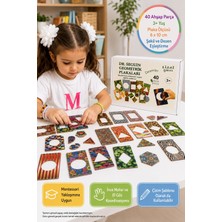 Toyfest Montessori Ahşap Bultak Dr Seguin Geometrik Plakalar Şekil Desen Eşleştirme Seti 40 Parça 3+ 6X10 cm