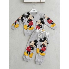 Omeca Concept Mickey Mouse Baskılı Gri Erkek Çocuk 2’li Eşofman Takımı
