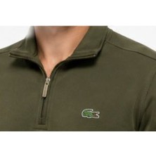 Lacoste Fermuar Yaka Haki Regular Fit