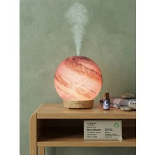 Auhma Aura Akse Moon Wooden 120 ml Küre Tasarımlı Ahşap Görünümlü Hava Nemlendirici ve Aromaterapi Difüzörü - Bpa Free, Sessiz Çalışma