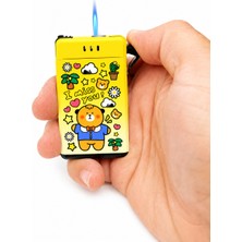 Onr Store Sevimli Kedi Desenli Gaz Dolumlu Turbo Çakmak Eğlenceli Tasarım