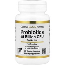 California Gold Nutrition, Probiotics With Lactobacillus Acidophilus, Bifidobacterium Lactis, Lactobacillus Plantarum, And Lactobacillus Casei, 10 Strain Blend, 25 Billion Cfu, 60 Veggie Capsules