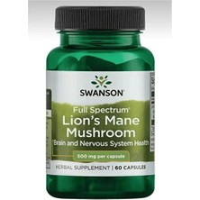 Swanson Lion’s Mane Mushroom – Aslan Yelesi Mantarı Ekstresi 500 Mg 60 Kapsül