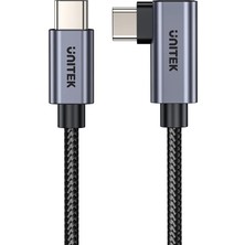 Unitek Type-C To Type-C 100W 5mt 90° Açılı Hızlı Şarj Kablosu (C14123BK-5M)