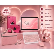 Samsung Galaxy Tab A11+ 11''inch (Plus) 6/128GB Tablet+Gold Kalem+Pembe Kılıf+Pembe Klavye Mouse+Kulaklık+Taşıma Çantası