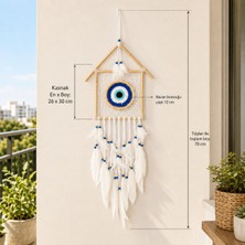 Nazar Boncuklu Ev Modeli Düş Kapanı Bohem Duvar Süsü Dekoratif Hediye Dekorasyon
