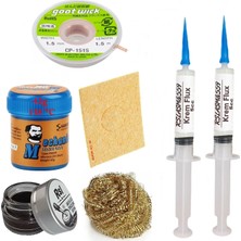 Smnr Kremlehim Mchanc 138°C 42GR Havya Uc Temizleyici Seti Flux Lehim Toplama Cp-1,5mm Lehim Emme Teli, SET03