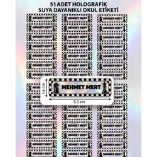 TT sticker Satranç Temalı 51 Adet Holografik Kişiye Özel Suya Dayanıklı Okul Etiketi Hologram Isim Sticker Kişisel Defter Kalem Su Matarası Suluk