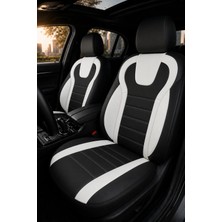 Trobus Ford Puma 2020+ Uyumlu Monza Serisi Tay Tüyü Oto Koltuk Kılıfı Siyah Beyaz