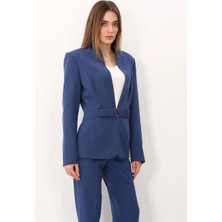 Önder Özsoy Dik Yaka Modelli Klasik Kadın Ceket-Indigo - 1188100