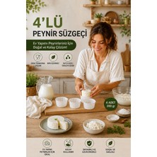 Akyüz Plastik 🧀 4'lü Silindir Peynir Süzgeci Kalıbı 300 gr | Saganaki / Mihaliç / Gravyer / Lor Peynir Yapım Kalı