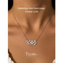 Tuan Collection Göktürkçe Isim Kolye Kişiye Özel Isim Kolye Kişiselleştirilebilir Komple Çelik Paslanmaz Çelik