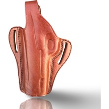 Rigor Universe %100 Hakiki Deri Tabanca Kılıfı Colt 1911 Government Uyumlu Pancake Owb Sol El, Kahverengi