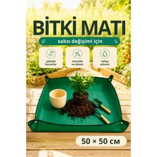 Yuvora Bitki Saksı Değişim Matı 50X50 cm Su Geçirmez Çıtçıtlı Çiçek Toprak Değiştirme Örtüsü