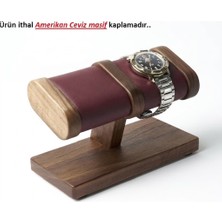 Hemm Wood | Hemm Unique El Yapımı Ceviz Kaplama Saat ve Takı Standı –  Dogal Amerikan Ceviz Kaplama  , Yumusak Deri Kaplamali, Bileklik Sergileme Ünitesi – Ipek Mat Vernikli