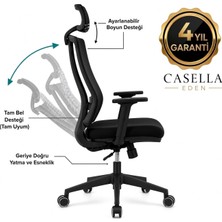 Caselle Casella Çalışma Oyuncu Yönetici Müdür Ofis Koltuğu Ergonomik Ayarlanabilir Bel Destekli Boyun Destekli Geriye Yatabilen Ofis Koltuğu