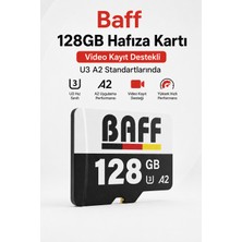 Baff 128 GB Micro Sd Kart U3 A2 4K Ultra Hd Destekli Yüksek Hızlı Hafıza Kartı (Güvenlik Kamerası & Araç Kamerası Uyumlu