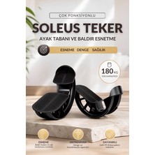Yuvora Soleus Teker Ayak Tabanı ve Baldır Esnetme Aleti 2'li Set Aşil Tendonu Denge Eğitici Siyah