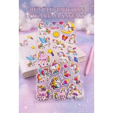 Bear & Pear Büyülü Unicorn Sticker Sayfası - Gökkuşağı ve Elmas Detaylı