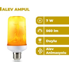 Zeyrise 7W E-27 Duylu Alev Efektli LED Ampul
