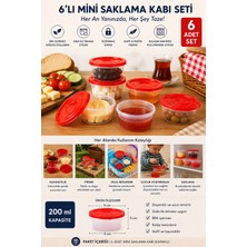 Akyüz Plastik 🥣 6'lı Mini Saklama Kabı Seti 200 ml | Kahvaltılık, Piknik ve Beslenme Kabı, Çerezlik
