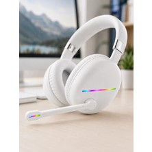 Astraltech Beyaz Kablosuz Bluetooth Kulaklık Mikrofonlu Ergonomik Kulak Üstü Tasarım