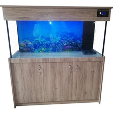 Kanki Pet Mobilyalı Sumplı KP150SMP02 Akvaryum Kumandalı Led Aydınlatmalı-150 x 50 x 60 cm