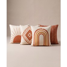 Terra Güneşi Kırlent Kılıfı Dijital Baskılı 4’lü Kombin 43×43 cm