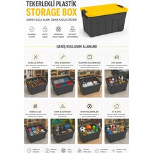 Akyüz Plastik 🧰 Tekerlekli Plastik Storage Box 30 Litre 46X32X29 cm Kilitli Saklama Kutusu
