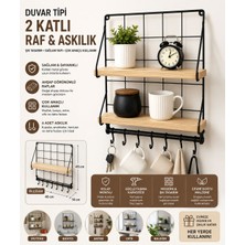 Gürmek 2 Katlı Tahta Raf