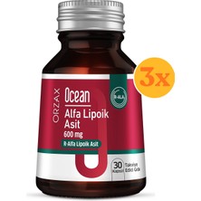Ocean Orzax Alfa Lipoik Asit 600 Mg 30 Kapsül - 3 Adet (Toplam 90 Kapsül)